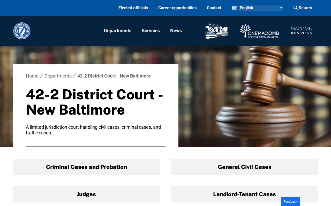 Macomb County civil court dockets at the 42-2 District Court