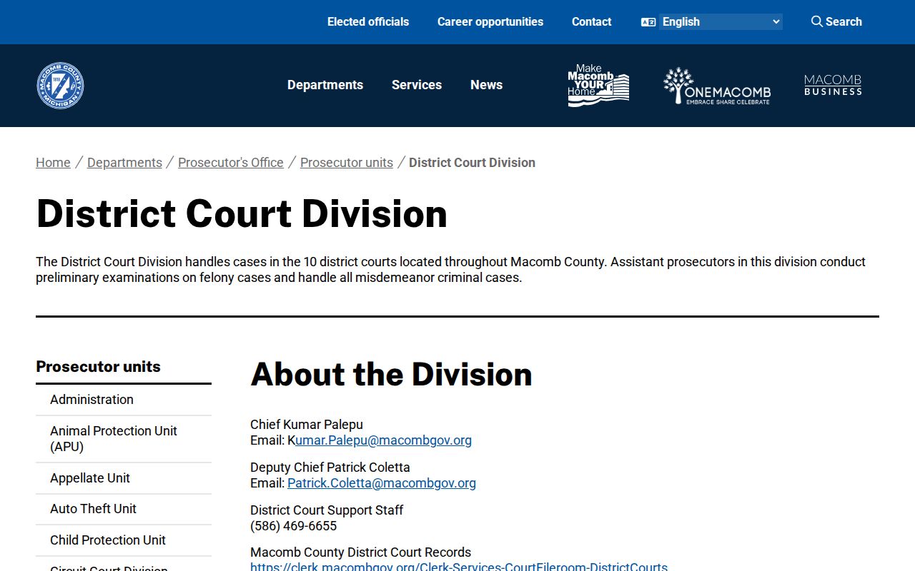 Macomb County Eastpointe court docket district-court directory
