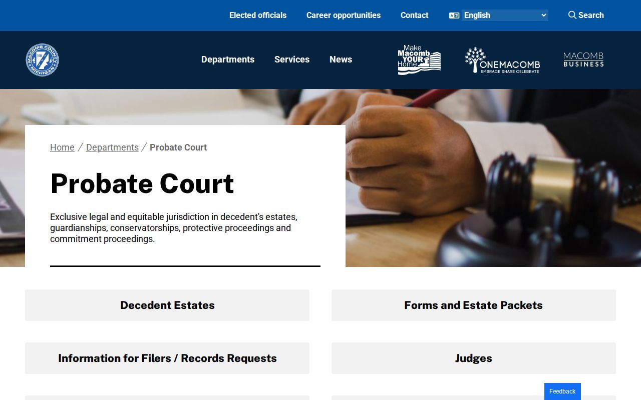 Macomb County Probate Court docket and estate record access