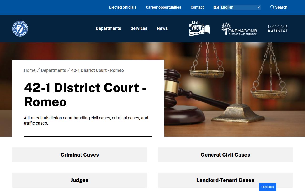 Macomb County traffic court records 42-1 District Court access